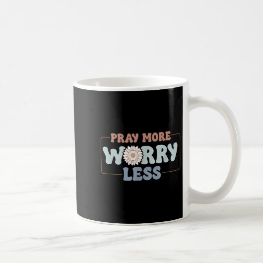 Pray More Worry Less Sunflower Motivation  Koffiemok (Rechts)