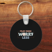 Pray More Worry Less Sunflower Motivation Sleutelhanger (Voorkant)