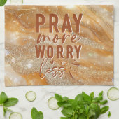 Pray More Worry Less Theedoek (Gevouwen)