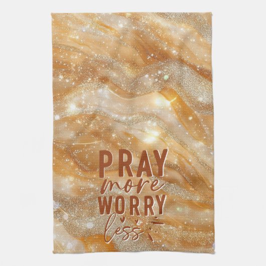 Pray More Worry Less Theedoek (Verticaal)