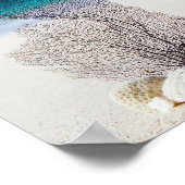 "Pray more Worry Miness" zeeschelpen op Sandy Beac Poster (Hoek)