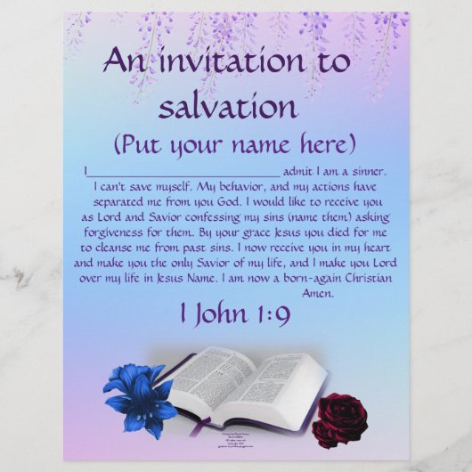 Pray of Invitation to Christus Personalized Paper (Voorkant)