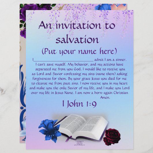 Pray of Invitation to Christus Personalized Paper (Voorkant / Achterkant)