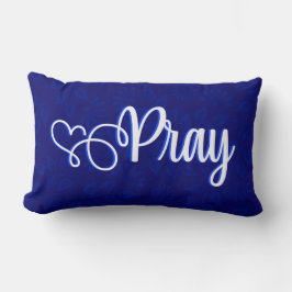 Pray on Blue - Lumbar Pillow Kussen
