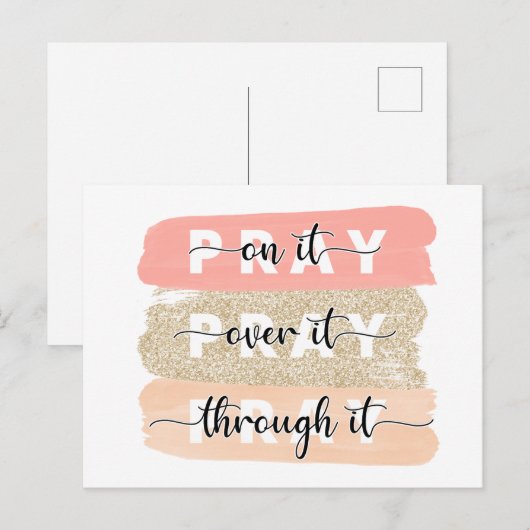 Pray On it Card Religieuze Card Briefkaart (Voorkant / Achterkant)