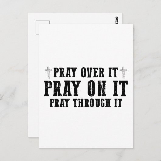 Pray On It Pray Pray Through It Christian Briefkaart (Voorkant / Achterkant)