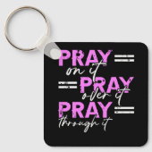 Pray On It Pray Pray Through It Christian Sleutelhanger (Voorkant)