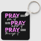 Pray On It Pray Pray Through It Christian Sleutelhanger (Achterkant)