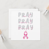 Pray Pink Ribbon Beat Borstkanker Kaart (Voorkant / Achterkant in situ)