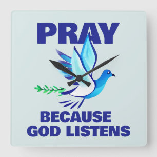 PRAY Poster Vierkante Klok