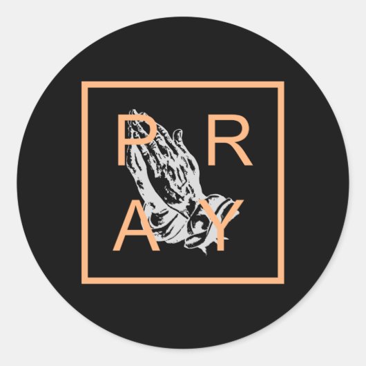 PRAY RONDE STICKER (Voorkant)