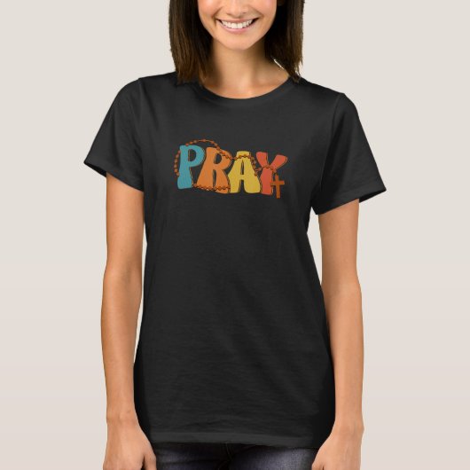 Pray Rosary Prayer Warrior Christian Faith Religio T-shirt (Voorkant)