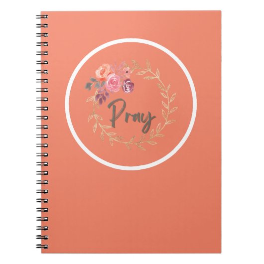 Pray Scripture with Colorful Watercolor Flowers Notitieboek (Voorkant)