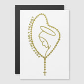 PRAY THE DAILY ROSARY VIRGIN MARY GOLD MAGNET (Voorkant / Achterkant)