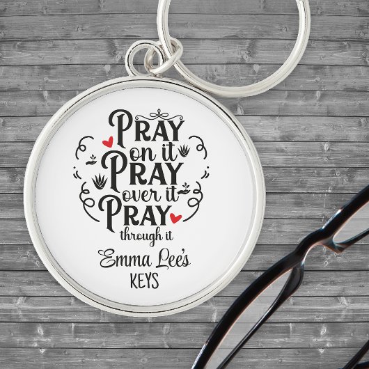 Pray Through Blessing Christian Saying Custom Sleutelhanger