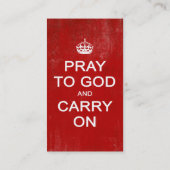 Pray to God and Carry On, Hou Calm Parody Visitekaartje (Achterkant)