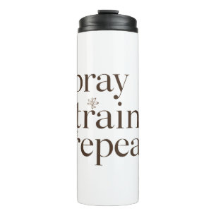 Pray Train Repeat Mok – Christelijke Fitness Motiv