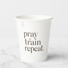 Pray Train Repeat Mug – Christian Fitness Motivati Papieren Bekers