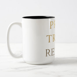 Pray Train Repeat Mug – Christian Fitness Motivati Tweekleurige Koffiemok