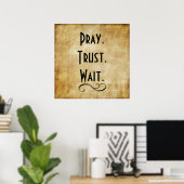 Pray Trust Wacht Poster (Thuiskantoor)