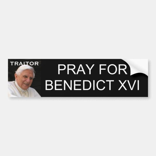 PRAY VOOR BENEDICT XVI BUMPERSTICKER (Voorkant)