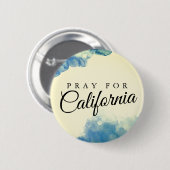 PRAY VOOR Californië Ronde Button 5,7 Cm (Voorkant /achterkant)