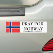 PRAY VOOR NOORWEGEN BUMPERSTICKER (Op auto)