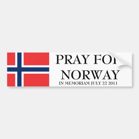 PRAY VOOR NOORWEGEN BUMPERSTICKER (Voorkant)