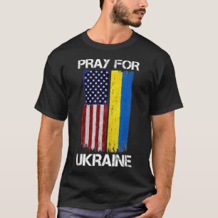 Pray voor oekraïne ondersteuning eu vlag oekraïne t-shirt