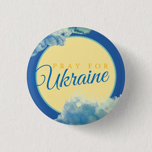 PRAY VOOR OEKRAÏNE RONDE BUTTON 3,2 CM (Voorkant)