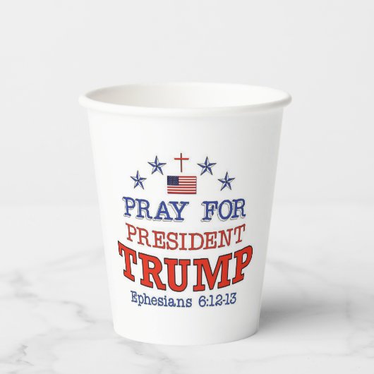 PRAY VOOR TRUMP-papierbekertjes Papieren Bekers (Voorkant)