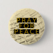 PRAY VOOR VREDE RONDE BUTTON 5,7 CM (Voorkant)