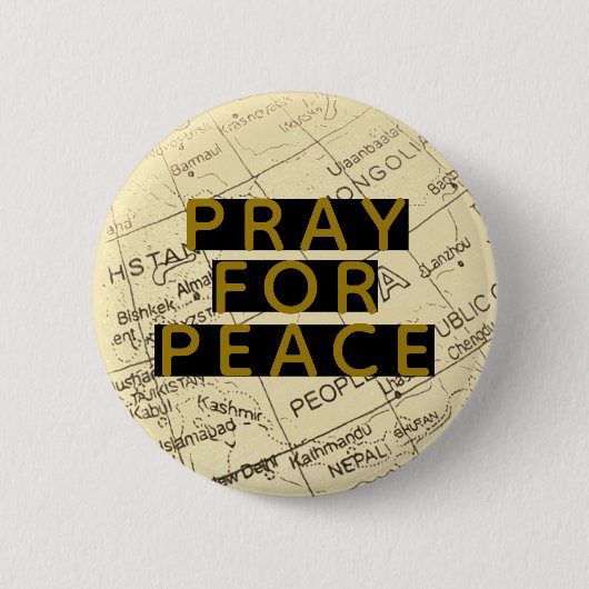 PRAY VOOR VREDE RONDE BUTTON 5,7 CM (Voorkant)