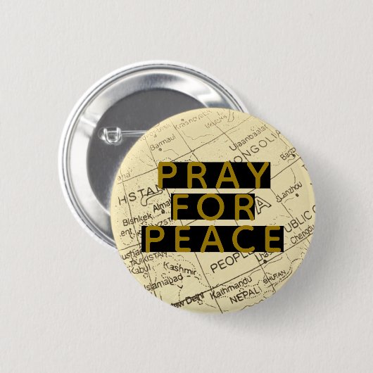 PRAY VOOR VREDE RONDE BUTTON 5,7 CM (Voorkant /achterkant)