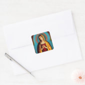 PRAY VOOR WERELDVREDE VIERKANTE STICKER (Envelop)