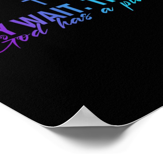 Pray Wait Trust God Has A Plan Gradient Cross Poster (Hoek)