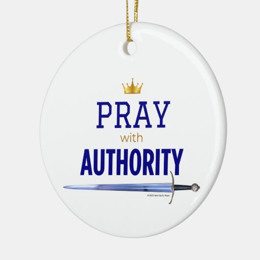 Pray with Authority - Blue,  Keramisch Ornament (Links)
