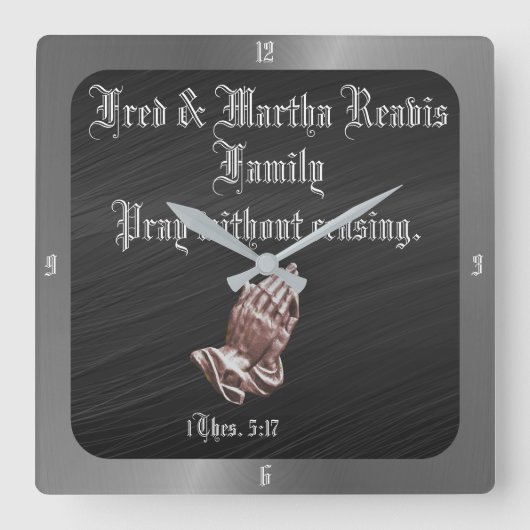 PRAY ZONDER AFSCHAFFING VIERKANTE KLOK (Voorkant)