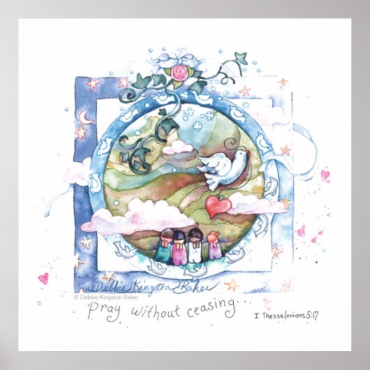 Pray zonder ophouden met bidden poster (Voorkant)