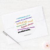 Pray zonder ophouden met bidden ronde sticker (Envelop)