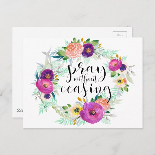 Pray zonder stopzetting briefkaart (Voorkant / Achterkant)