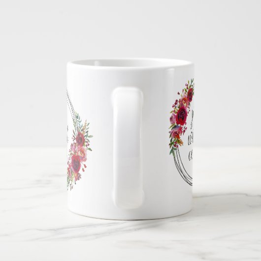 Pray zonder stopzetting grote koffiekop (Achterkant)