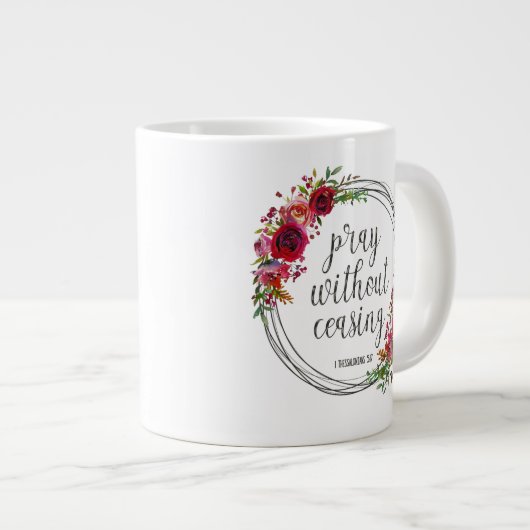 Pray zonder stopzetting grote koffiekop (Voorkant rechts)