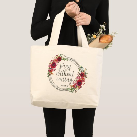 Pray zonder stopzetting grote tote bag (Voorkant (product))