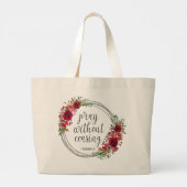 Pray zonder stopzetting grote tote bag (Achterkant)