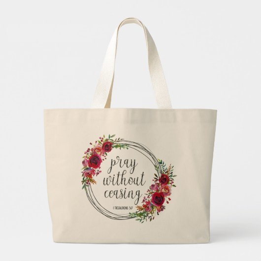 Pray zonder stopzetting grote tote bag (Achterkant)