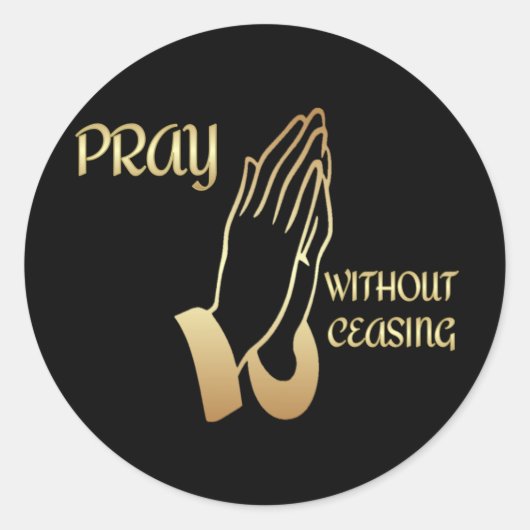 Pray zonder stopzetting ronde sticker (Voorkant)