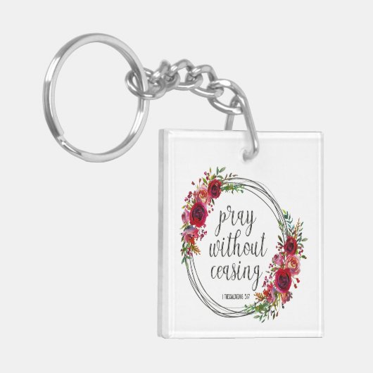 Pray zonder stopzetting sleutelhanger (Voorkant Links)