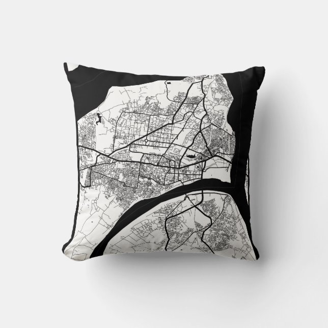 Prayagraj Uttar Pradesh City Map Kussen (Voorkant)