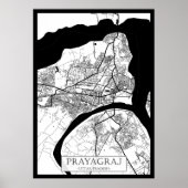 Prayagraj Uttar Pradesh City Map Poster (Voorkant)